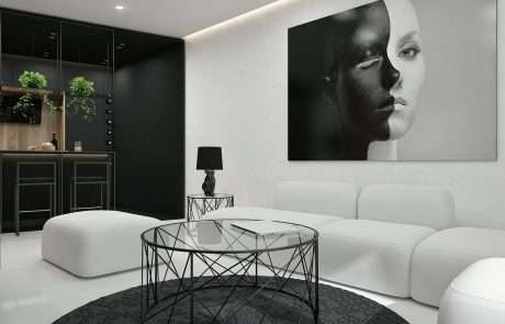 White walls living room